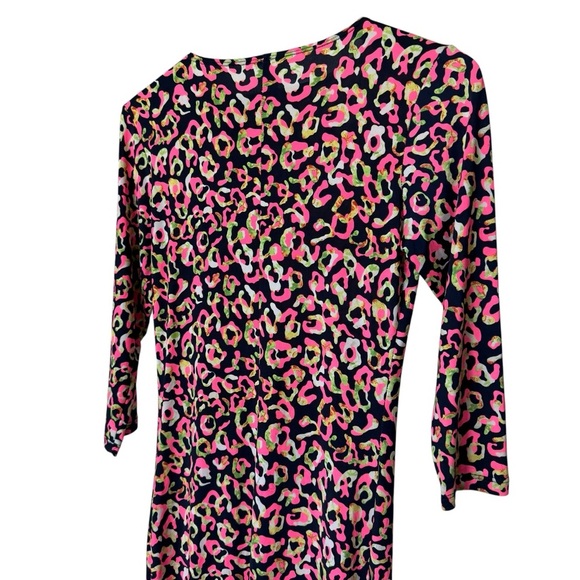 GoodTime USA Women's Navy Pink Leopard Print Knee Length Dress M Party/Cocktail - Picture 9 of 9